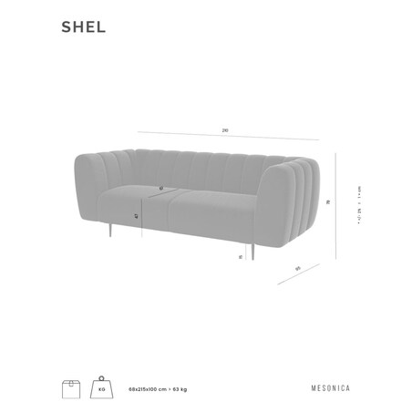 Shel 3-osobowa sofa - ciemnozielona
