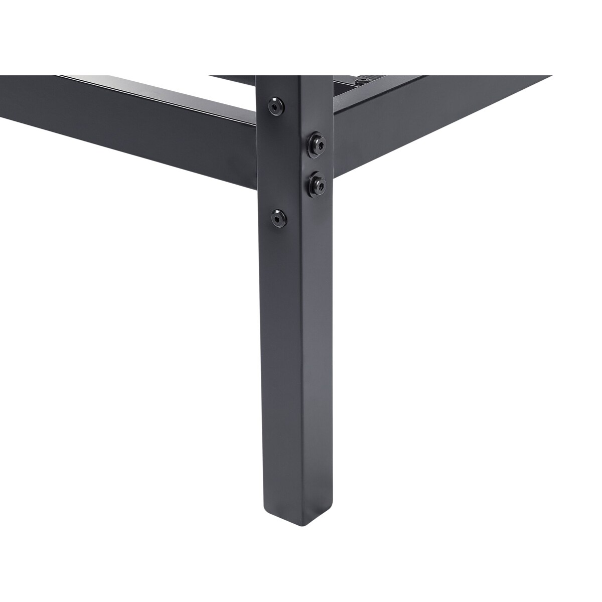 Łóżko metalowe z baldachimem 140 x 200 cm czarne LESTARDS