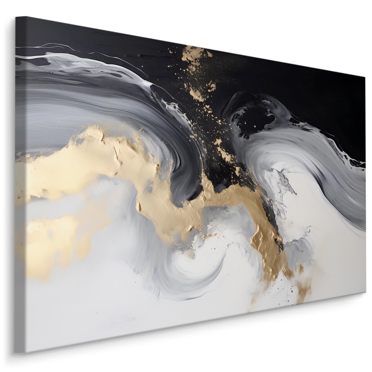 Obraz Na Płótnie Czarno-Biały Marmur 70x50cm