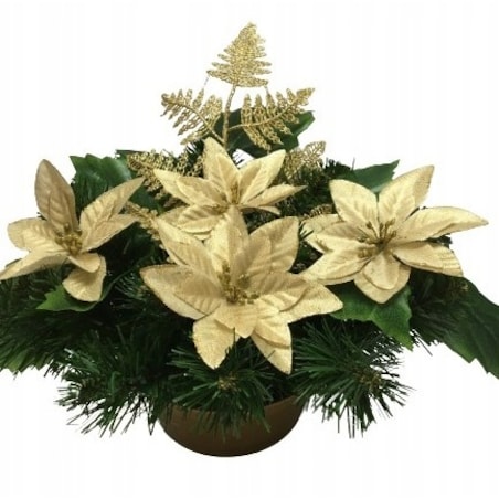 GOTOWY STROIK DONICZKA CIĘŻKA wiązanka sztuczny kwiat GWIAZDA betlejemska