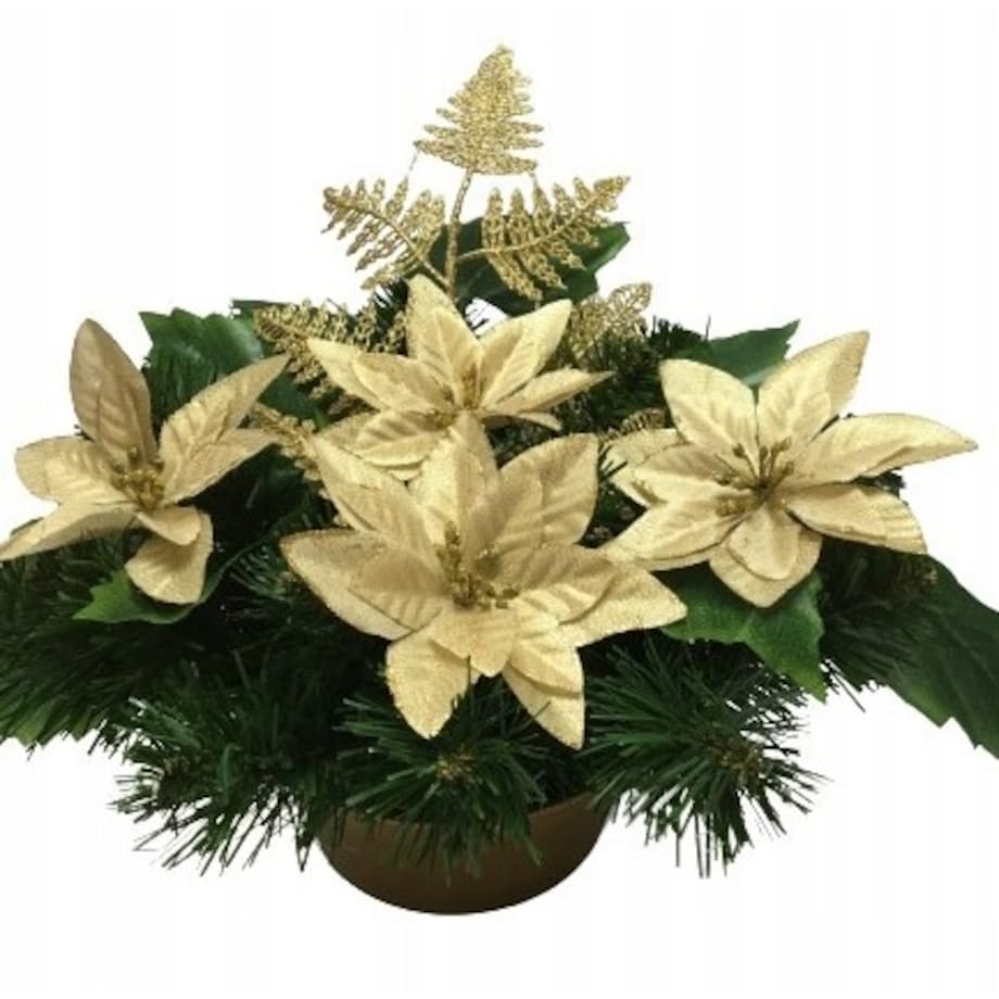 GOTOWY STROIK DONICZKA CIĘŻKA wiązanka sztuczny kwiat GWIAZDA betlejemska