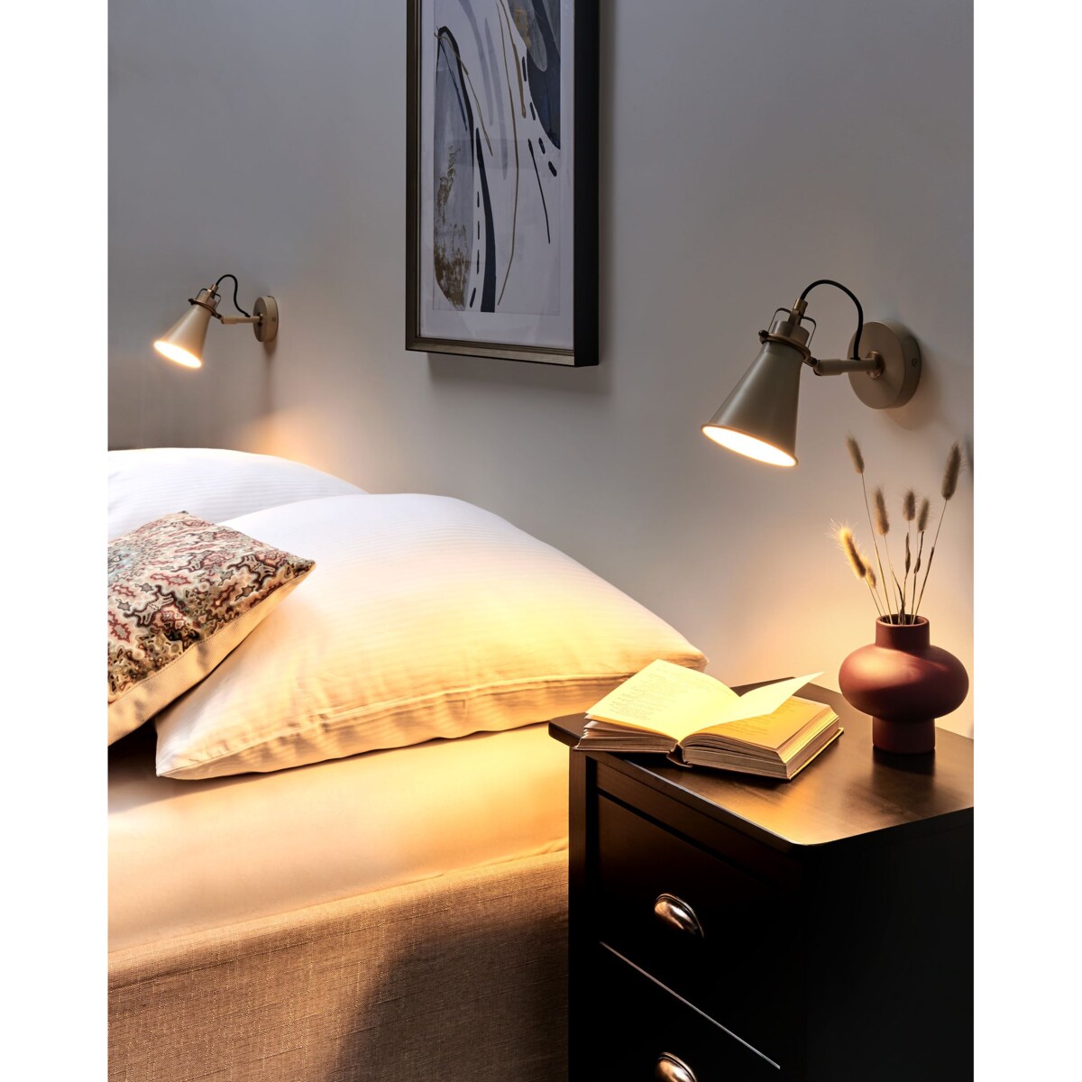 Zestaw 2 lamp ściennych metalowych beżowy MOYOLA