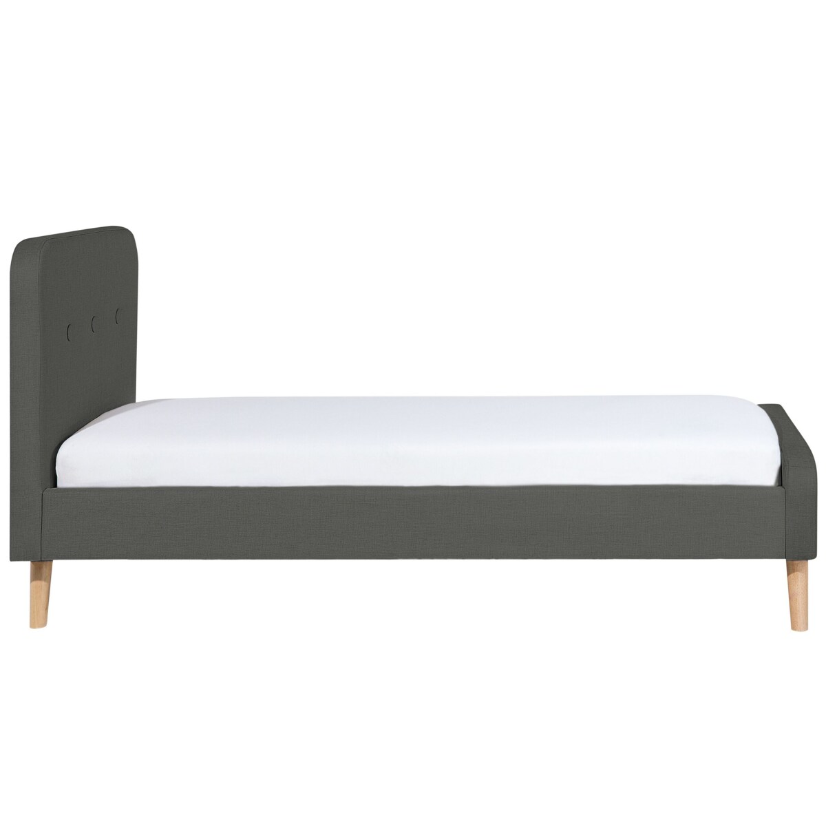 Łóżko tapicerowane 90 x 200 cm ciemnoszare RENNES