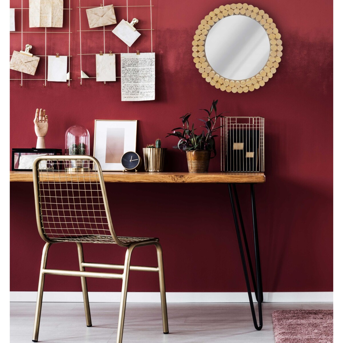 LUSTRO ŚCIENNE BOHO 36CM KLNA-MR01