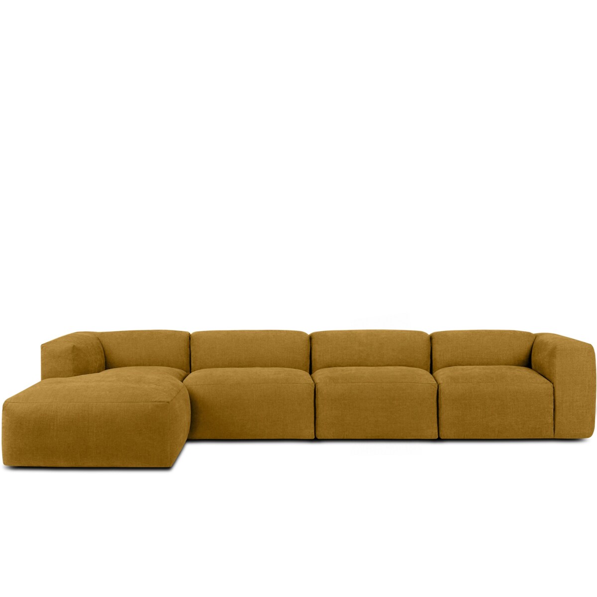 KONSIMO BUFFO Sofa narożna lewa 6-osobowa z wyjątkowo miękkim siedziskiem, kolor miodowy