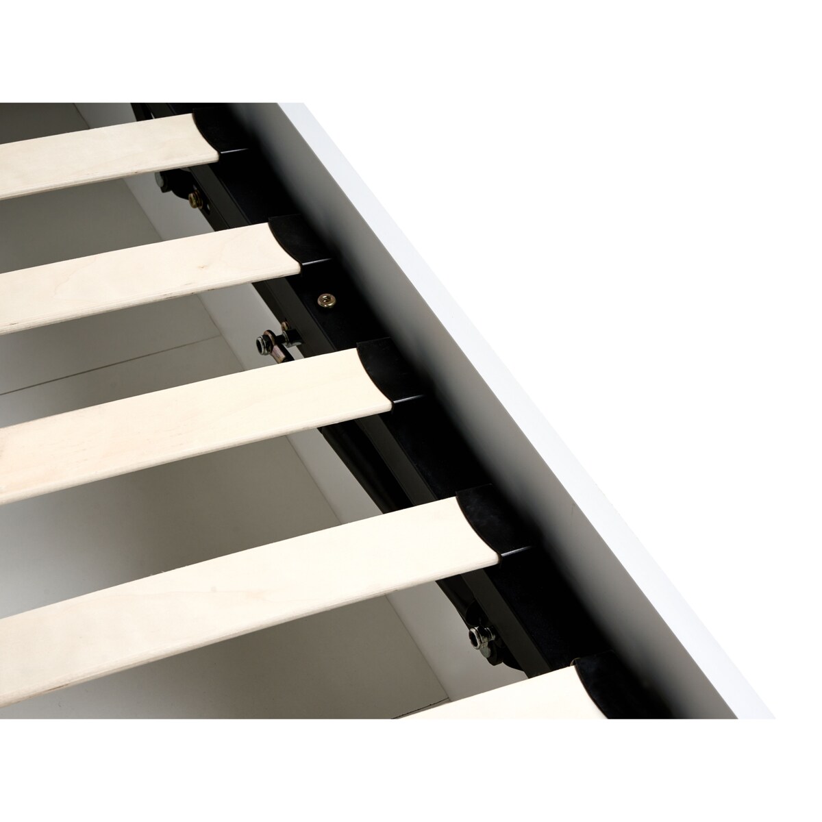 Łóżko z pojemnikiem Drewno sosnowe LAMBRES 160 x 200 cm Biały