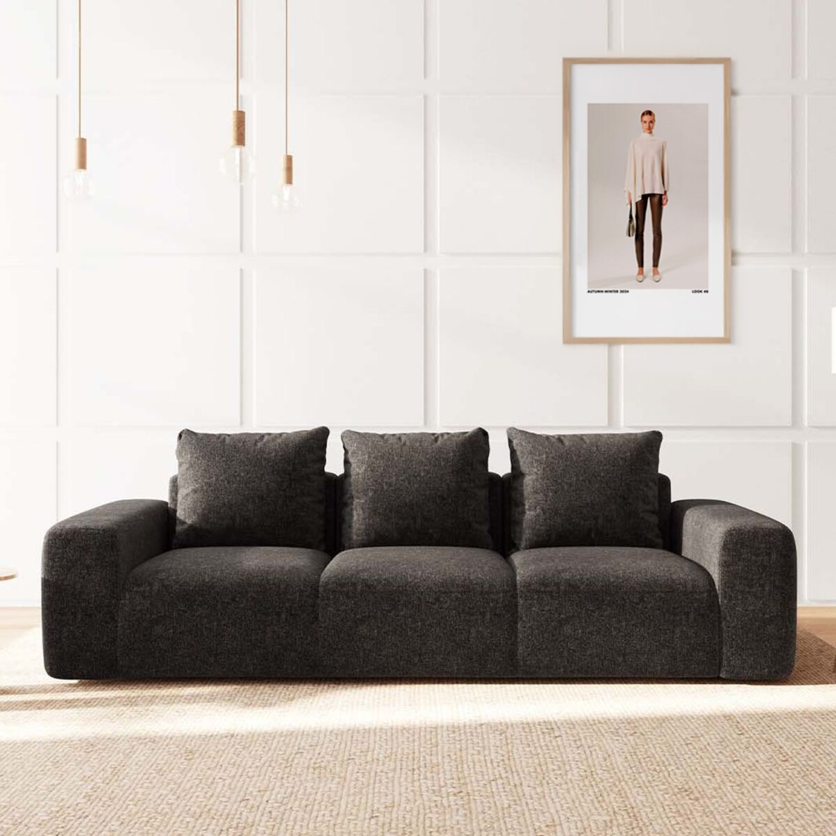 Monce Sofa 3 osobowa antracytowa