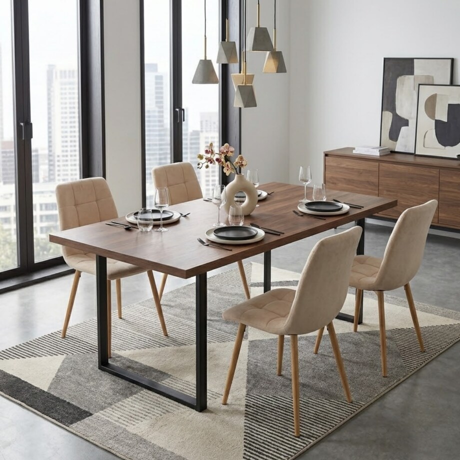 Krzesło tapicerowane do salonu beżowe welurowe pikowane