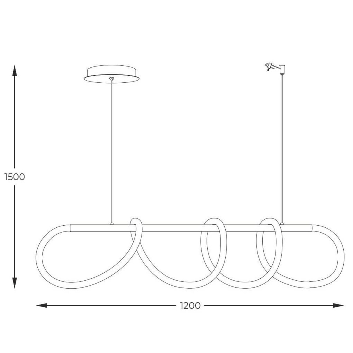 Wisząca lampa ledowa Balbo 20006PM-BK Zumaline 45W 3000K-6000K metalowa czarna
