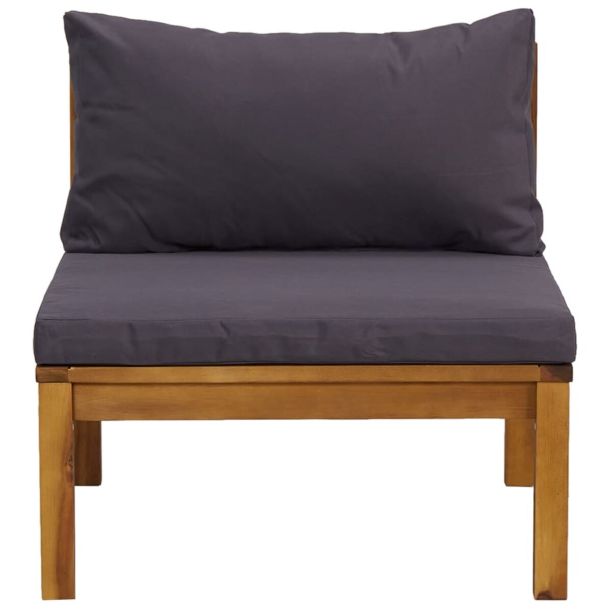 vidaXL Moduł środkowy sofy, z ciemnoszarymi poduszkami, akacjowy