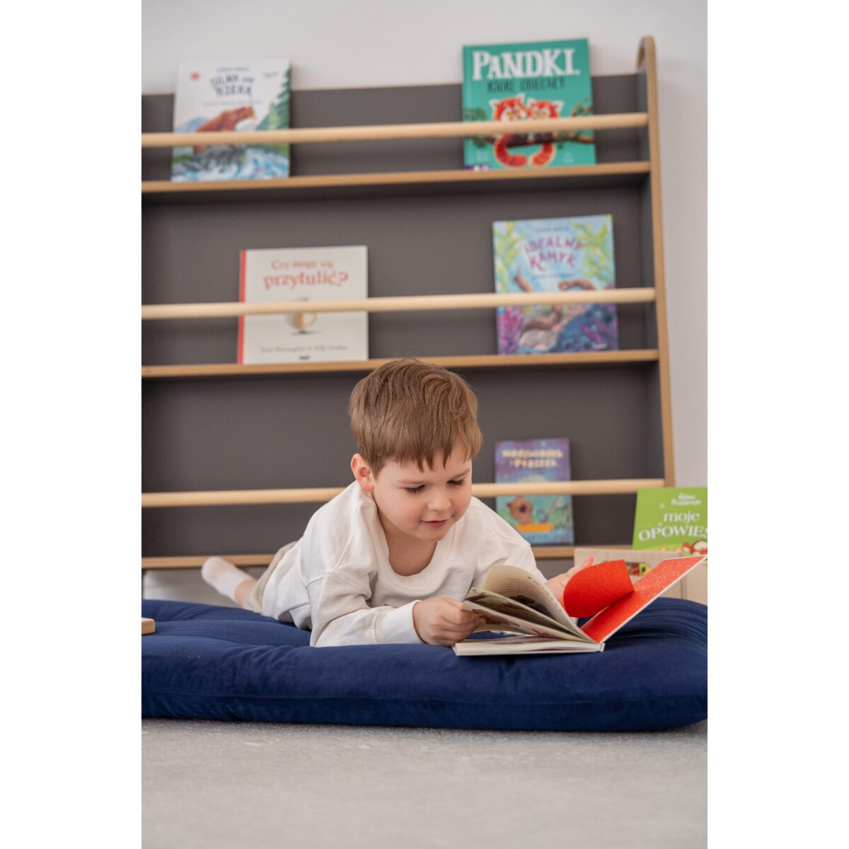 WIDE - wąska biblioteczka do ściany - szara