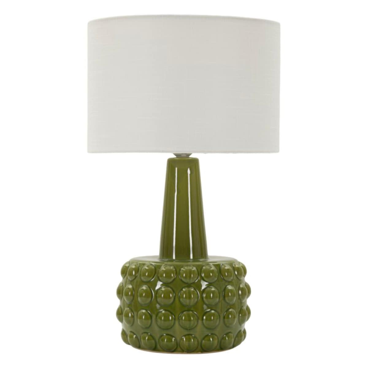 Lampa stołowa Gress, kolor zielony i biały, ceramika, żelazo i tkanina, 30 x 30 x 51,5 cm, 1 x E27, max. 40 W, do salonu i sypialni, Mauro Ferretti