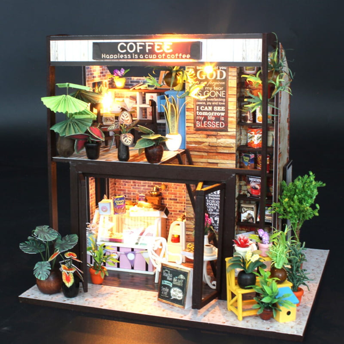 Miniaturowy domek - Kawa o poranku