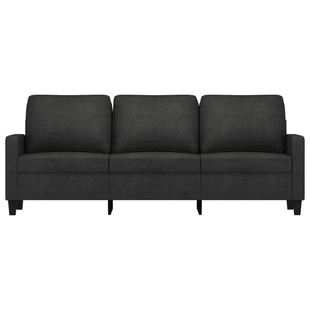 vidaXL Sofa 3-osobowa, czarna, 180 cm, tapicerowana tkaniną