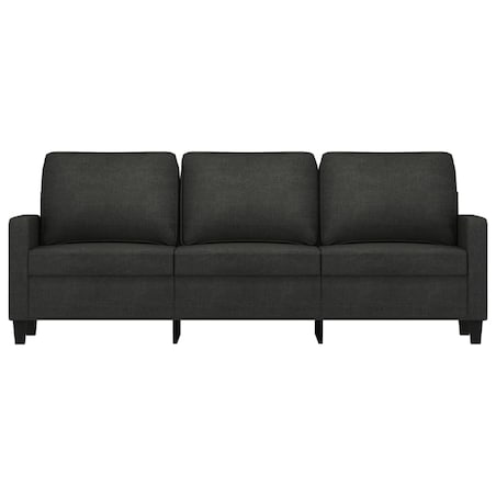 vidaXL Sofa 3-osobowa, czarna, 180 cm, tapicerowana tkaniną