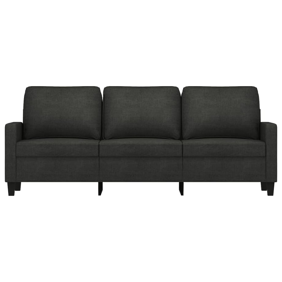 vidaXL Sofa 3-osobowa, czarna, 180 cm, tapicerowana tkaniną