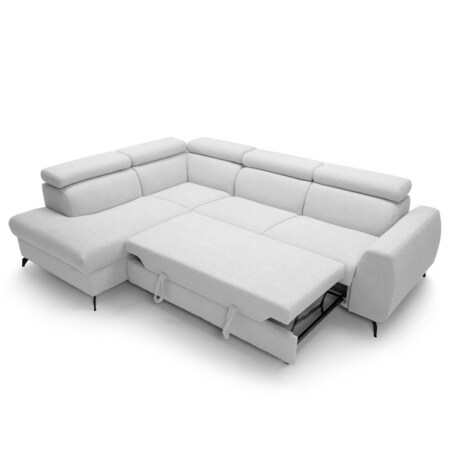 Narożnik rozkładany Leo, grafitowy szary, 268 x 201 x 93 cm, Tkaniny tapicerskie - sofy