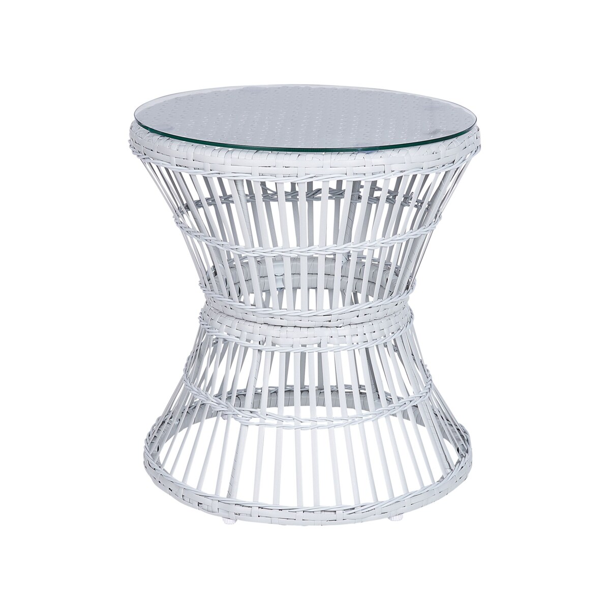 Zestaw mebli balkonowych z technorattanu biały MESYNA