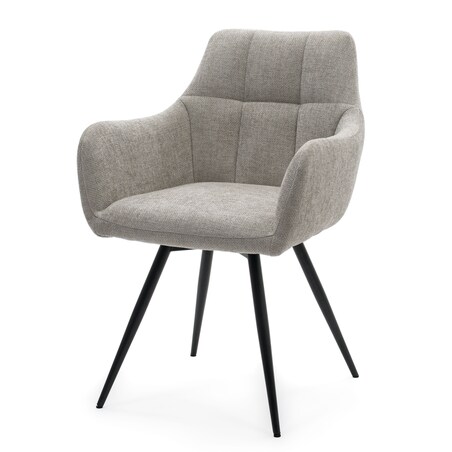 Krzesło tapicerowane obrotowe szenilowe do salonu LUGANO jasnoszare