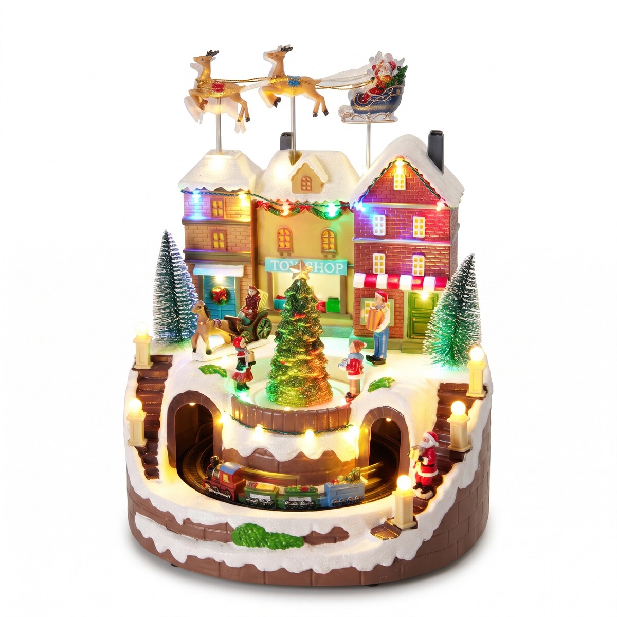 Scenka świąteczna sklep z zabawkami, LED, ruch i 8 melodii, 27 x 25 x 34 cm