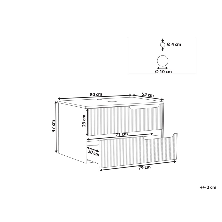 Szafka łazienkowa wisząca 80 x 52 cm biała QUINTELA