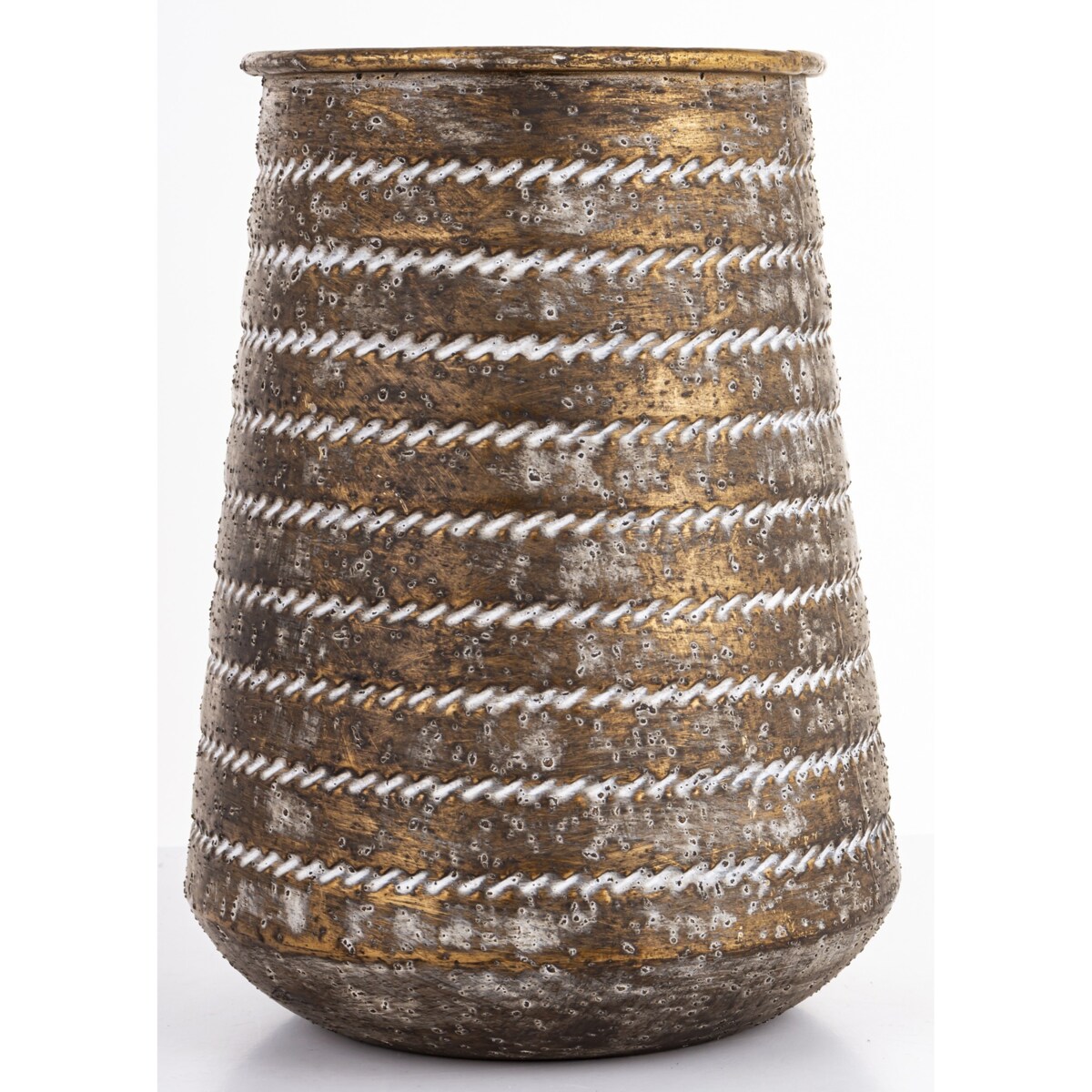 Wazon metalowy złoty 29,5x21,5x21,5 cm CONO