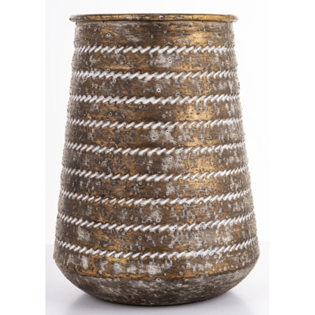 Wazon metalowy złoty 29,5x21,5x21,5 cm CONO