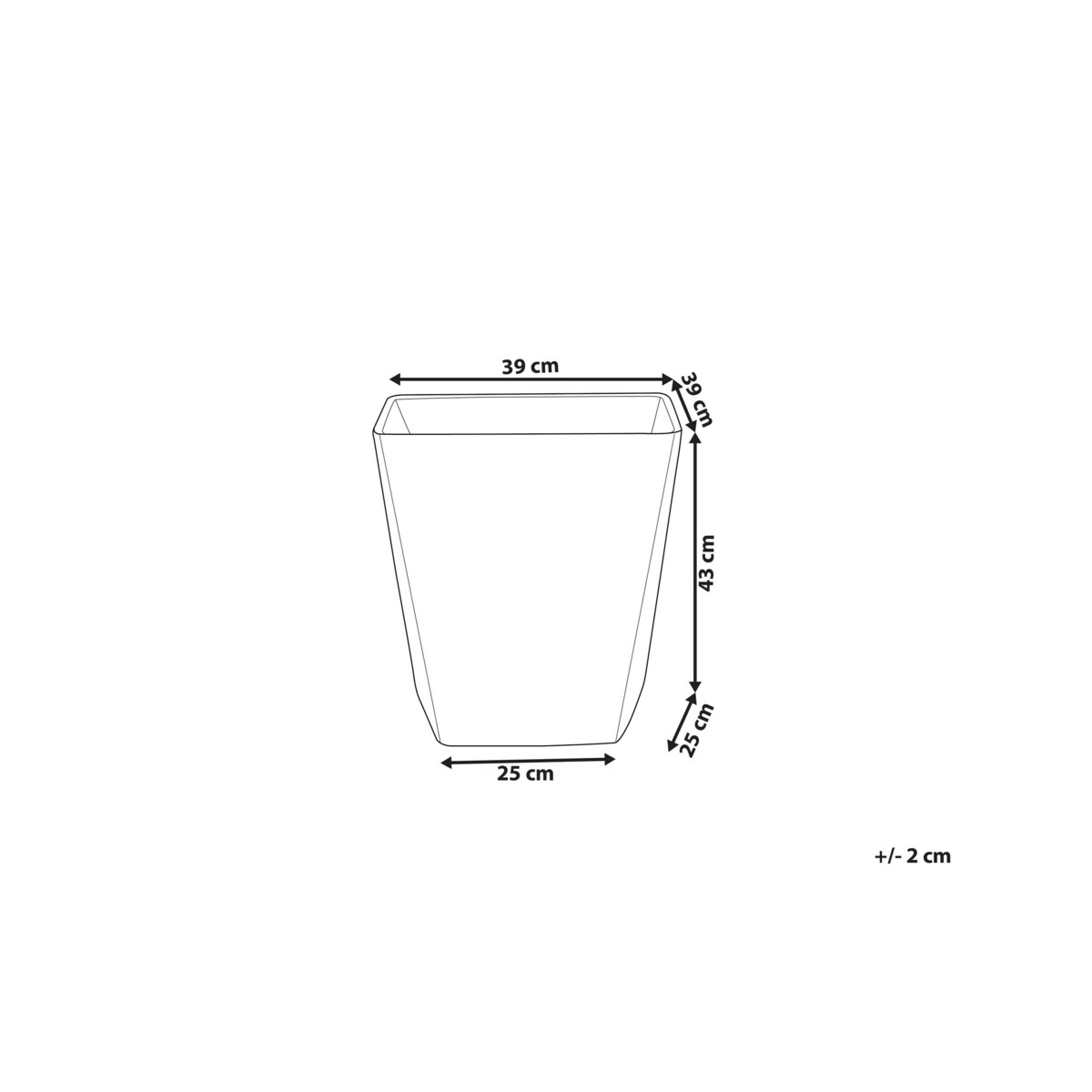 Doniczka 39 x 39 x 43 cm szara DELOS