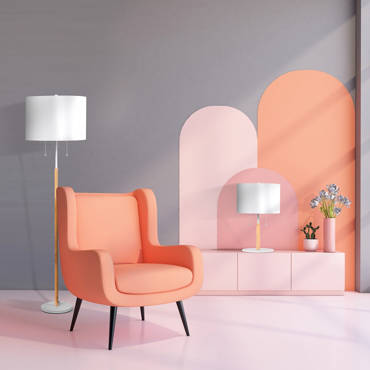 Lampa stojąca Light Prestige Fogo biały 2 x E27 1 szt.