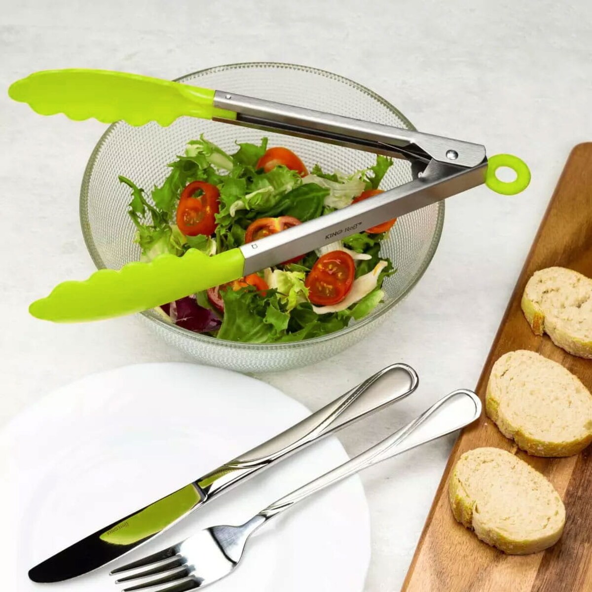 Szczypce kuchenne nylonowe 23cm KINGHOFF zielone