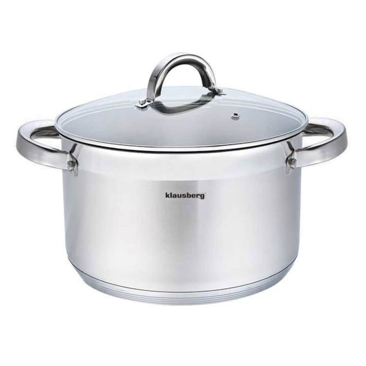 Garnek stalowy z pokrywką indukcja gaz 6.0L 24cm KLAUSBERG
