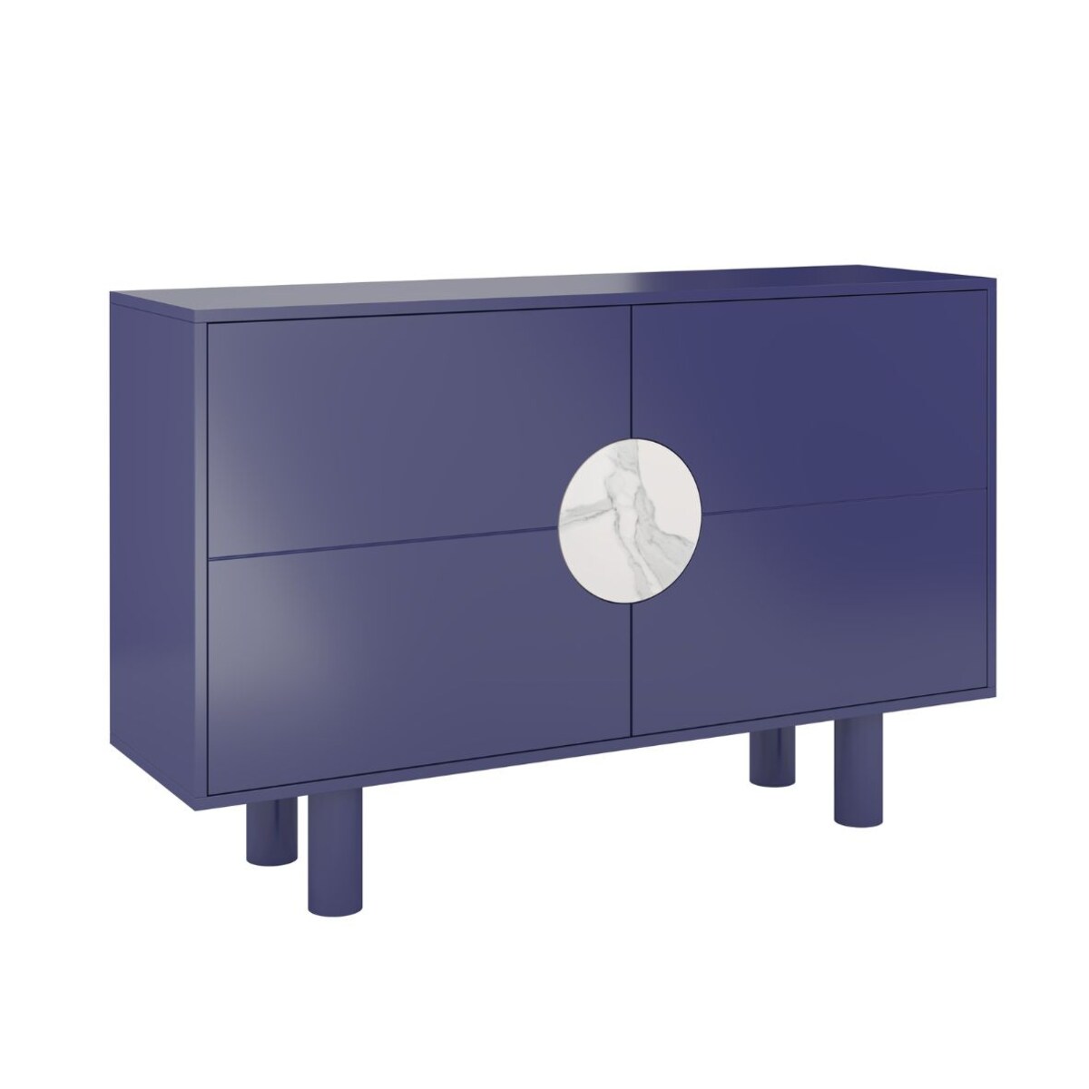 Nowoczesna komoda z marmurem Dancan ZOE 2D / kolor granat szlachetny / szer. 140 cm