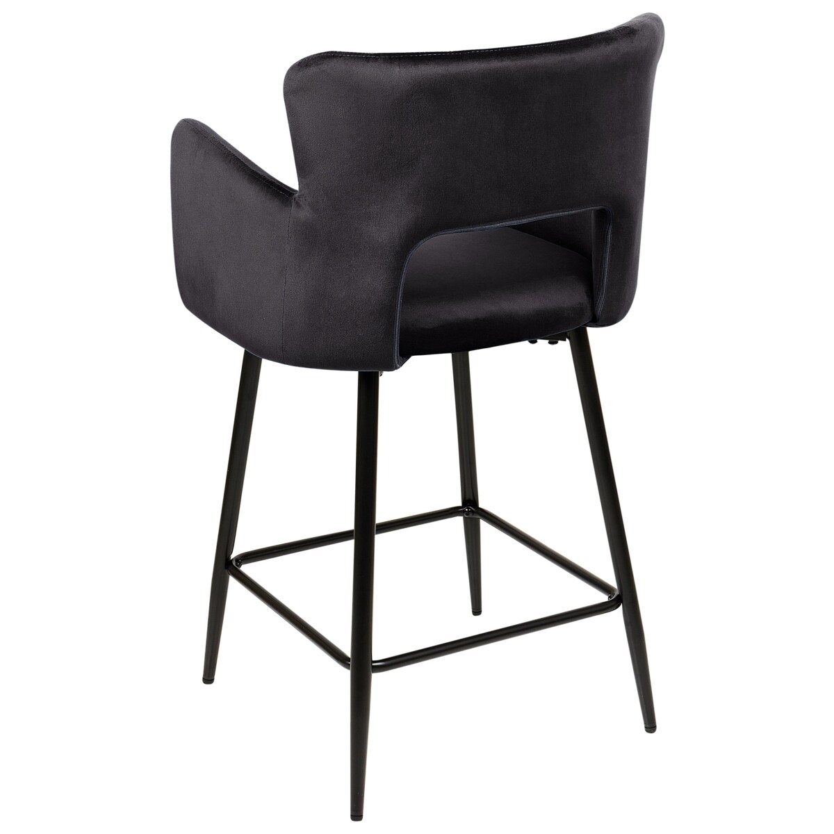 Zestaw 2 krzeseł barowych SANILAC Welur Czarny