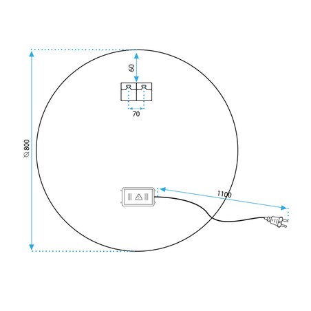 LUSTRO ŚCIENNE LED 70cm FFJ70