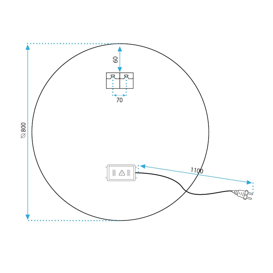 LUSTRO ŚCIENNE LED 70cm FFJ70