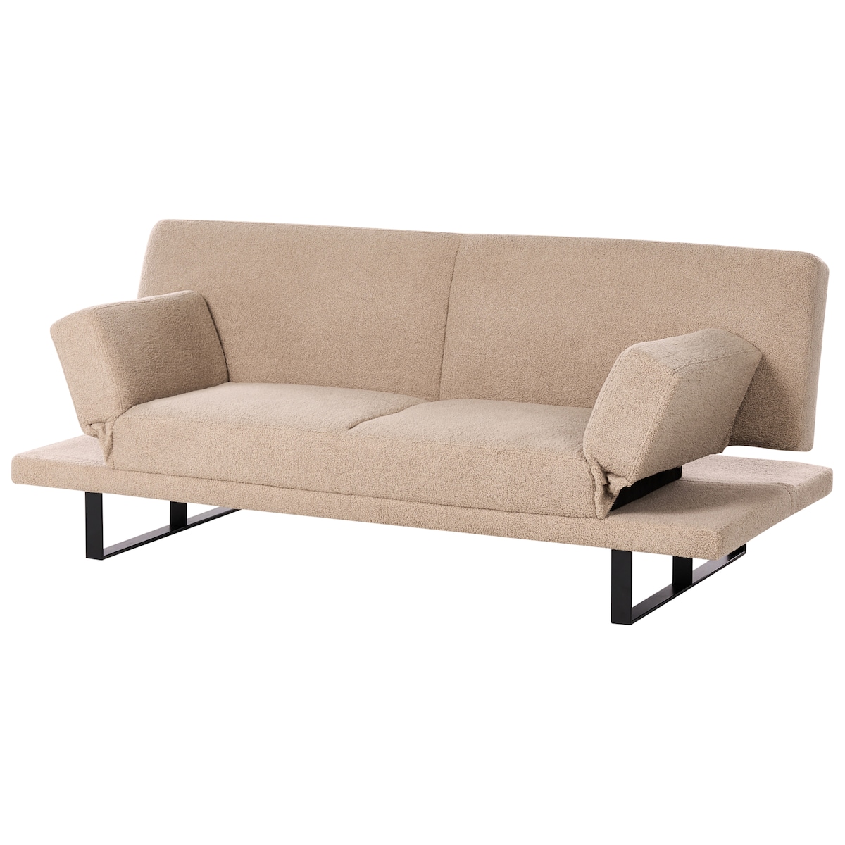 Sofa rozkładana dla 2 osób YORK Boucle Beżowy