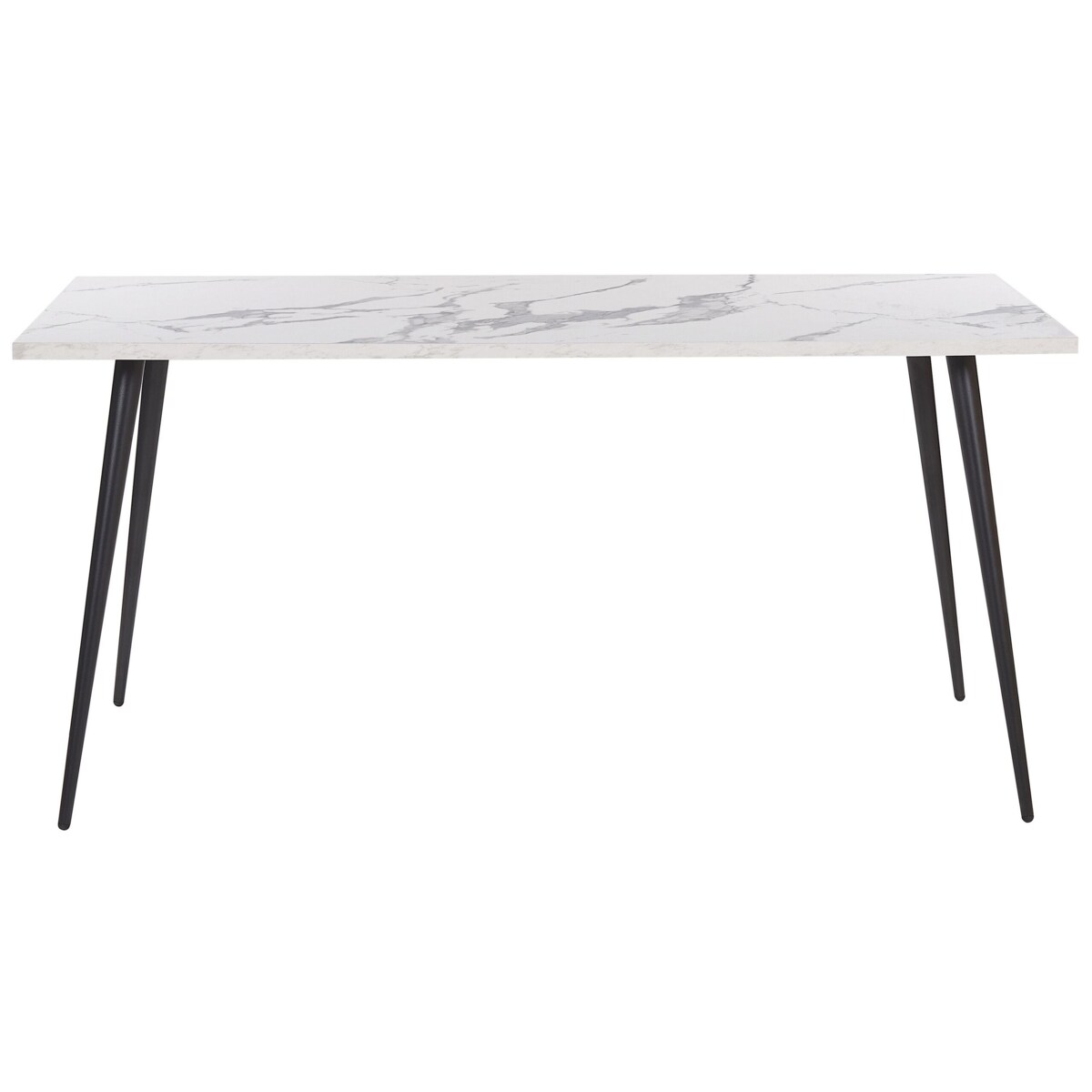 Stół do jadalni 160 x 80 cm efekt marmuru biało-czarny SANTIAGO