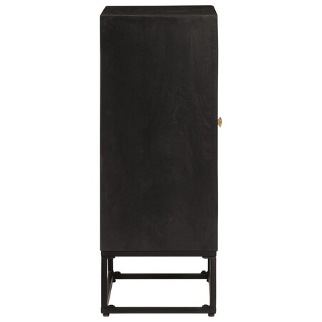 vidaXL Szafka, czarna, 55x30x76 cm, lite drewno mango i żelazo