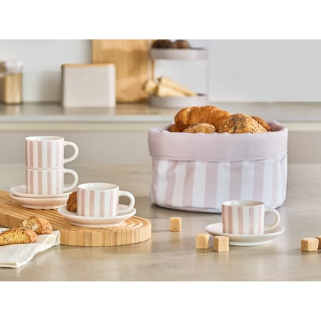 Komplet 4 filiżanek do espresso 70 ml ze spodeczkami PASKI