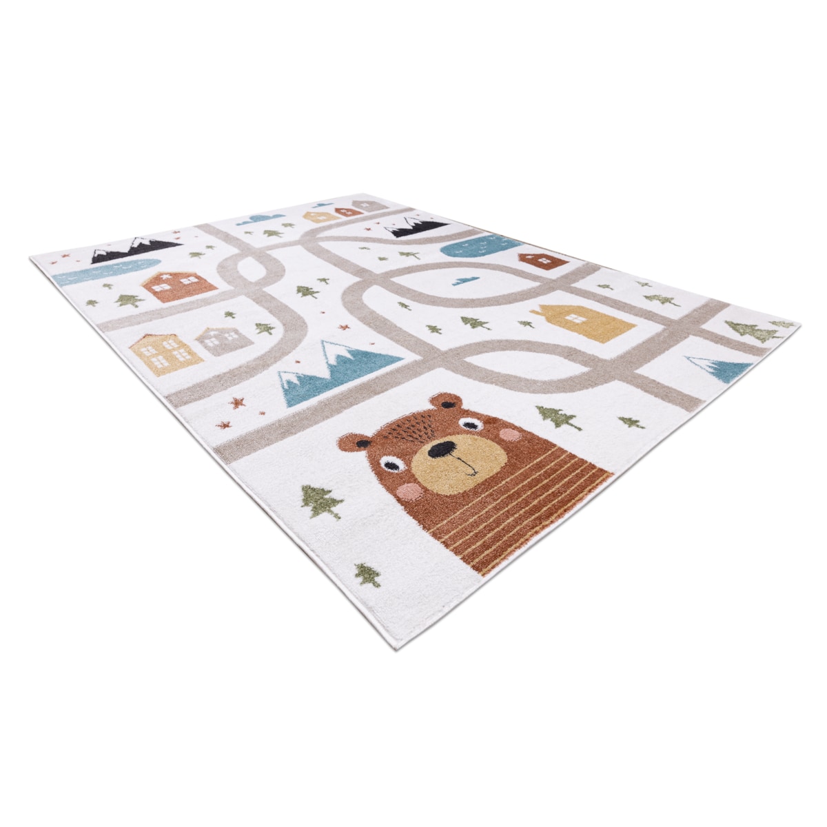 Dywan FUN Polar dla dzieci, uliczki, las, 200x290 cm