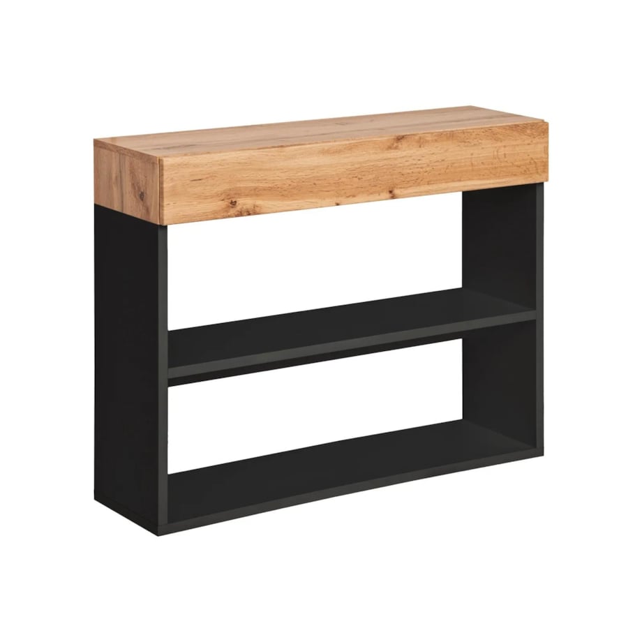 Szafka na buty wisząca EASY 2 czarna/dąb wotan