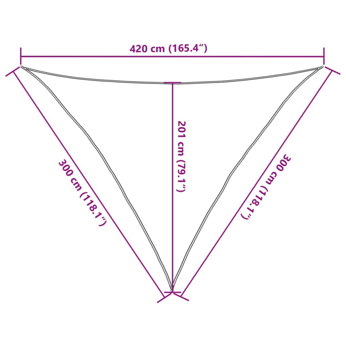 vidaXL Żagiel przeciwsłoneczny 160 g/m² ciemnozielony, 3x3x4,2 m, HDPE