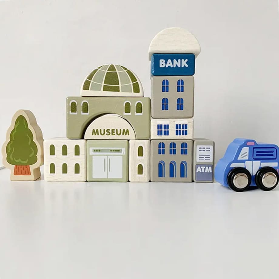 Klocki drewniane - Miasto 115 elementów