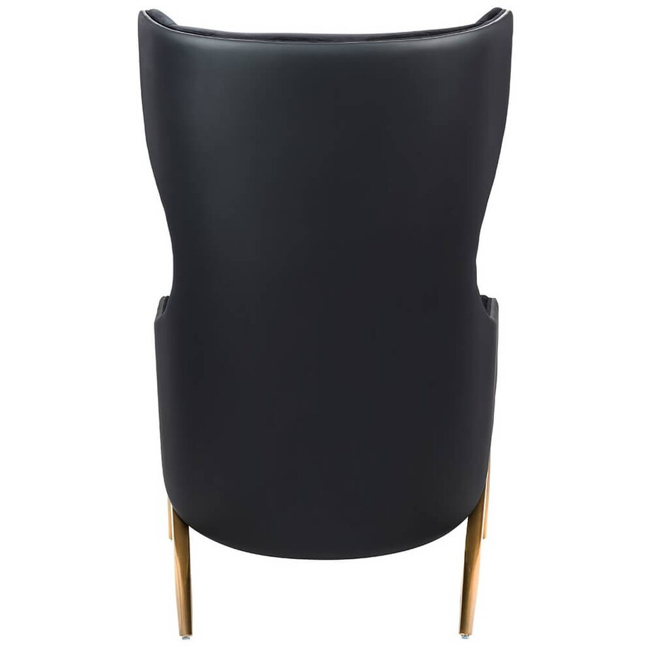 Elegancki fotel z ekoskóry Hampton Velvet czarny złoty