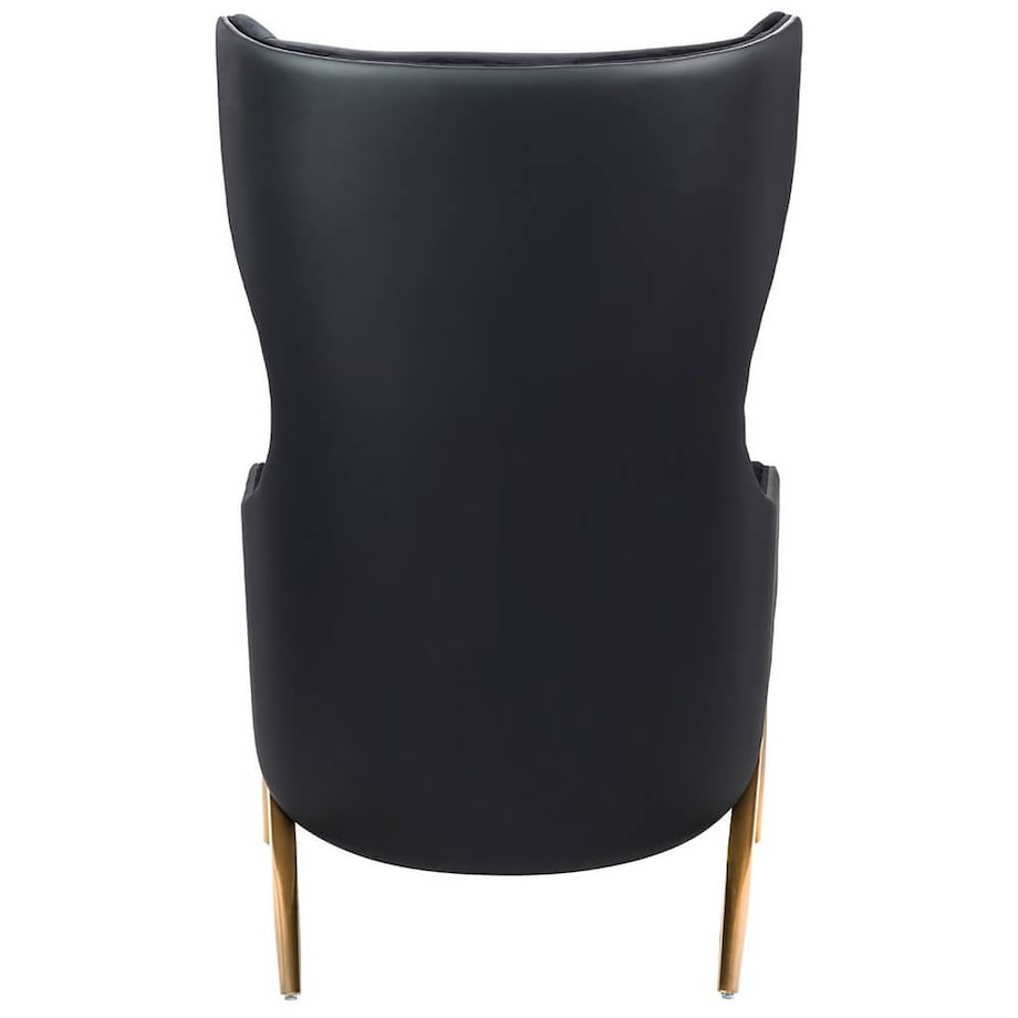 Elegancki fotel z ekoskóry Hampton Velvet czarny złoty, King Home