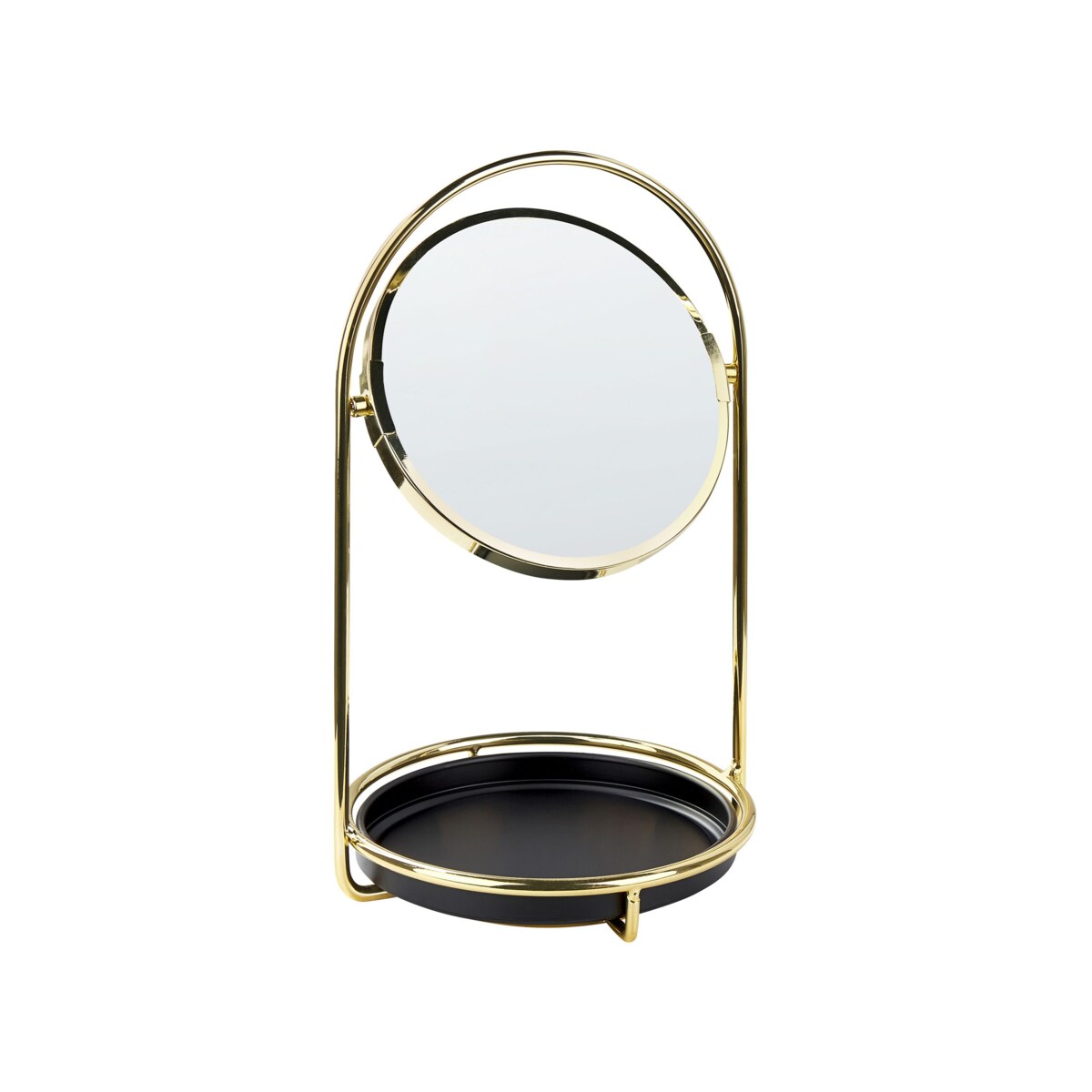 Lusterko kosmetyczne ø 15 cm złote INDRE