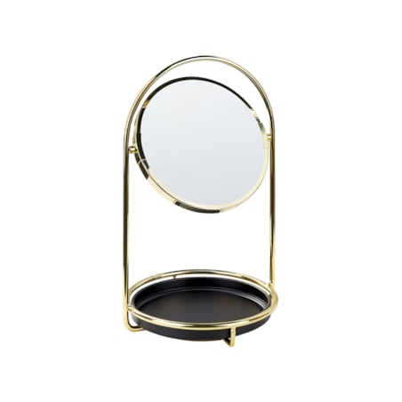 Lusterko kosmetyczne ø 15 cm złote INDRE