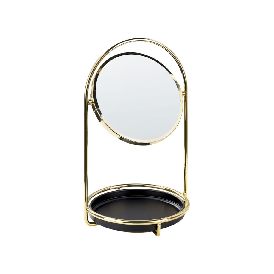 Lusterko kosmetyczne ø 15 cm złote INDRE