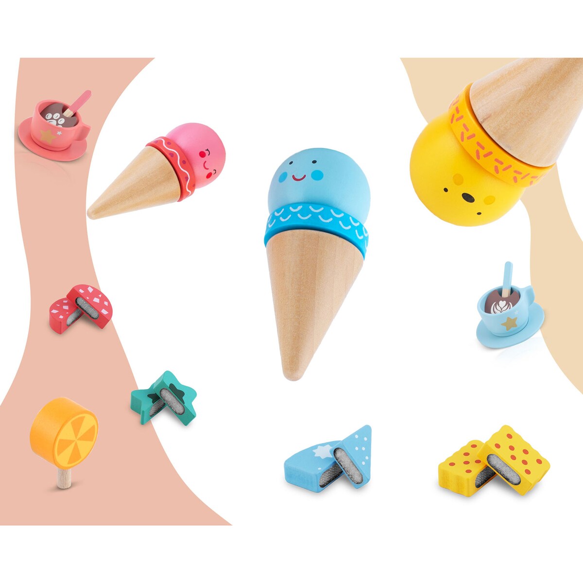 Drewniana kawiarnia lodziarnia Nukido NK-880 ekspres zabawka dla dzieci zestaw 788000