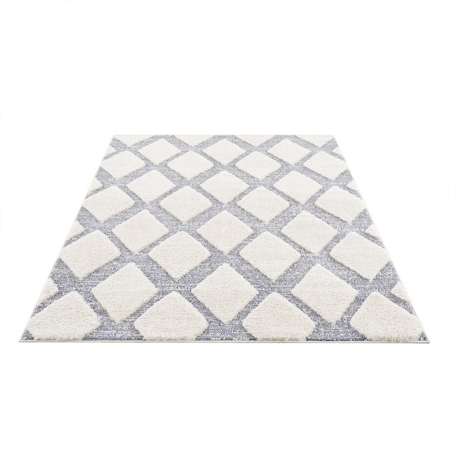Dywan z efektem high low geometryczny Focera 44970 Szary Krem 200x290